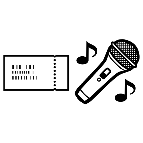 🎫🎤 Emoji Domain black and white Symbola rendering
